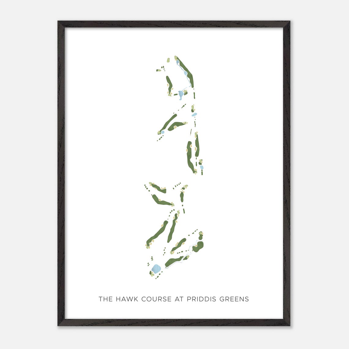 Hawk Course at Priddis Greens Alberta Minimalist Golf Map Poster - Image 2