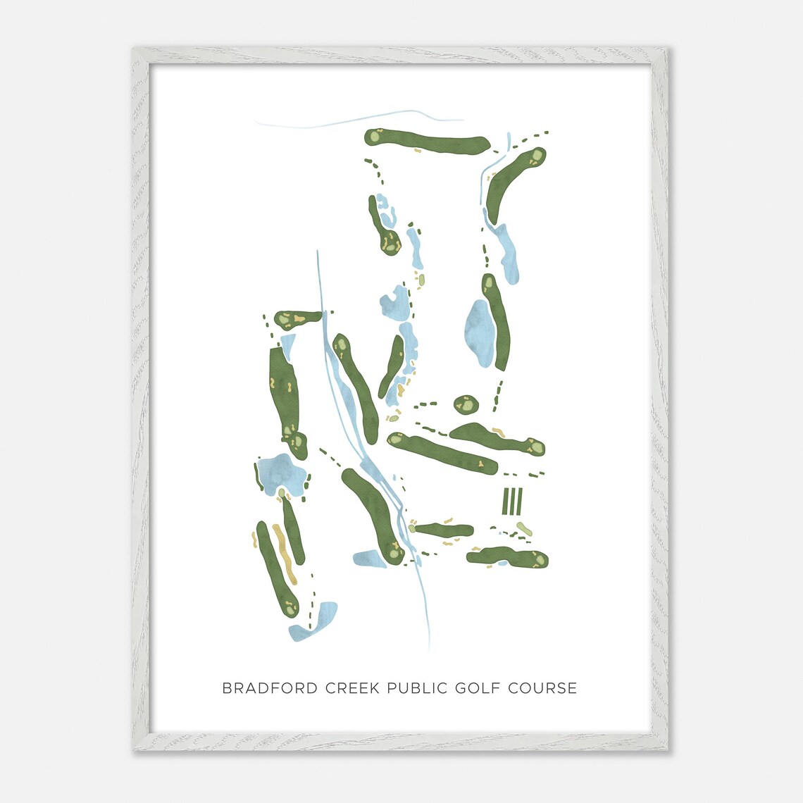 Bradford Creek Public Golf Course Watercolor Layout Map Art Poster Gift - Image 2