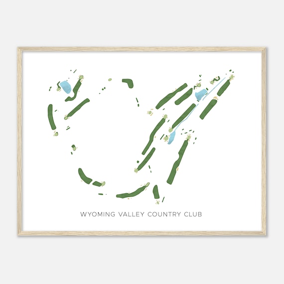 Wyoming Valley Country Club Pennsylvania Modern Watercolor Map Golfer Gift Golf Wall Art Golf Poster Print Course Layout