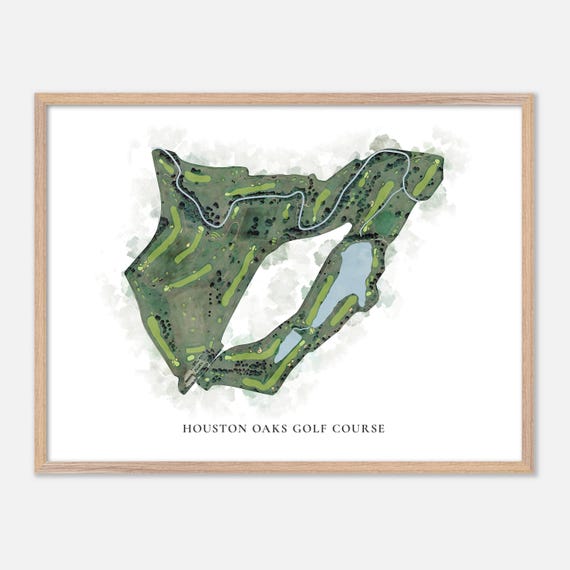 Houston Oaks Golf Course In Paris Kentucky Classic Watercolor Map Golfer Gift Golf Wall Art Golf Poster Print Course Layout