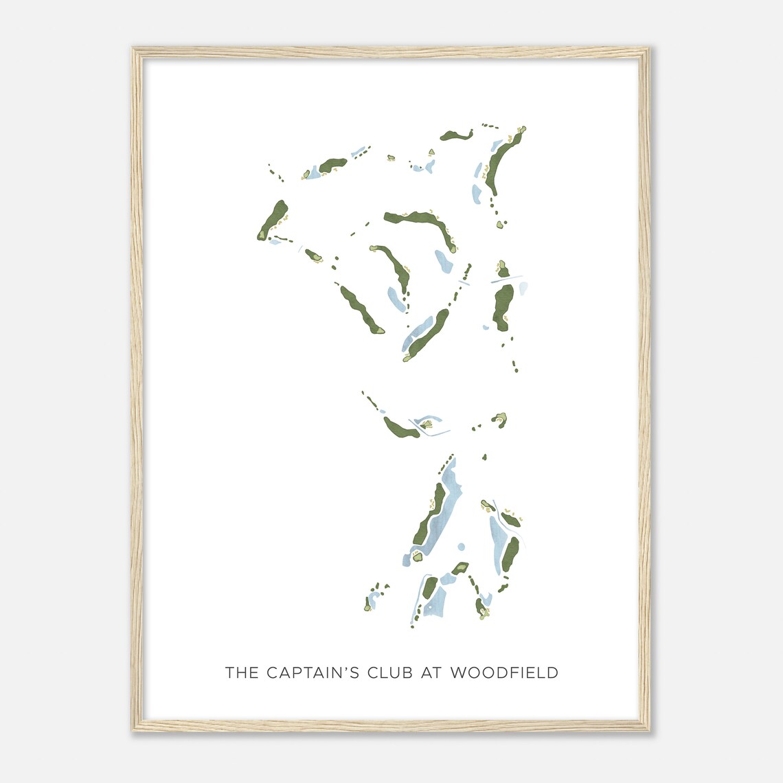 The Captains Club At Woodfield Watercolor Golf Course Map Poster