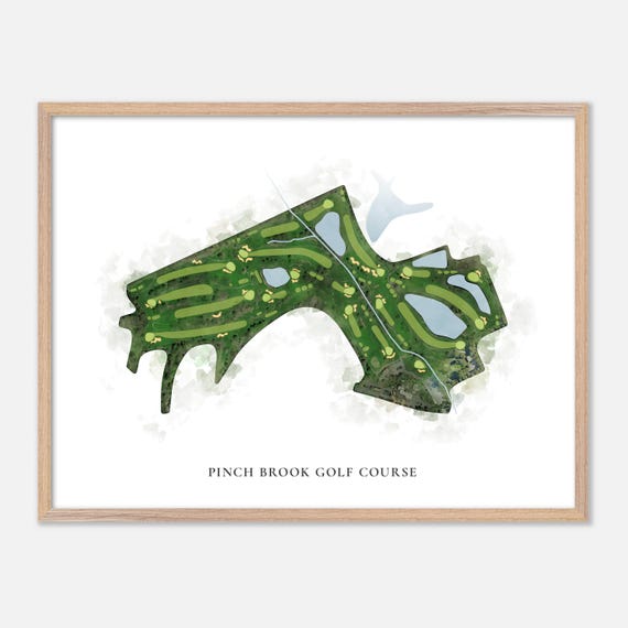 Pinch Brook Golf Course In Florham Park New Jersey Classic Watercolor Map Golfer Gift Golf Wall Art Golf Poster Print Course Layout