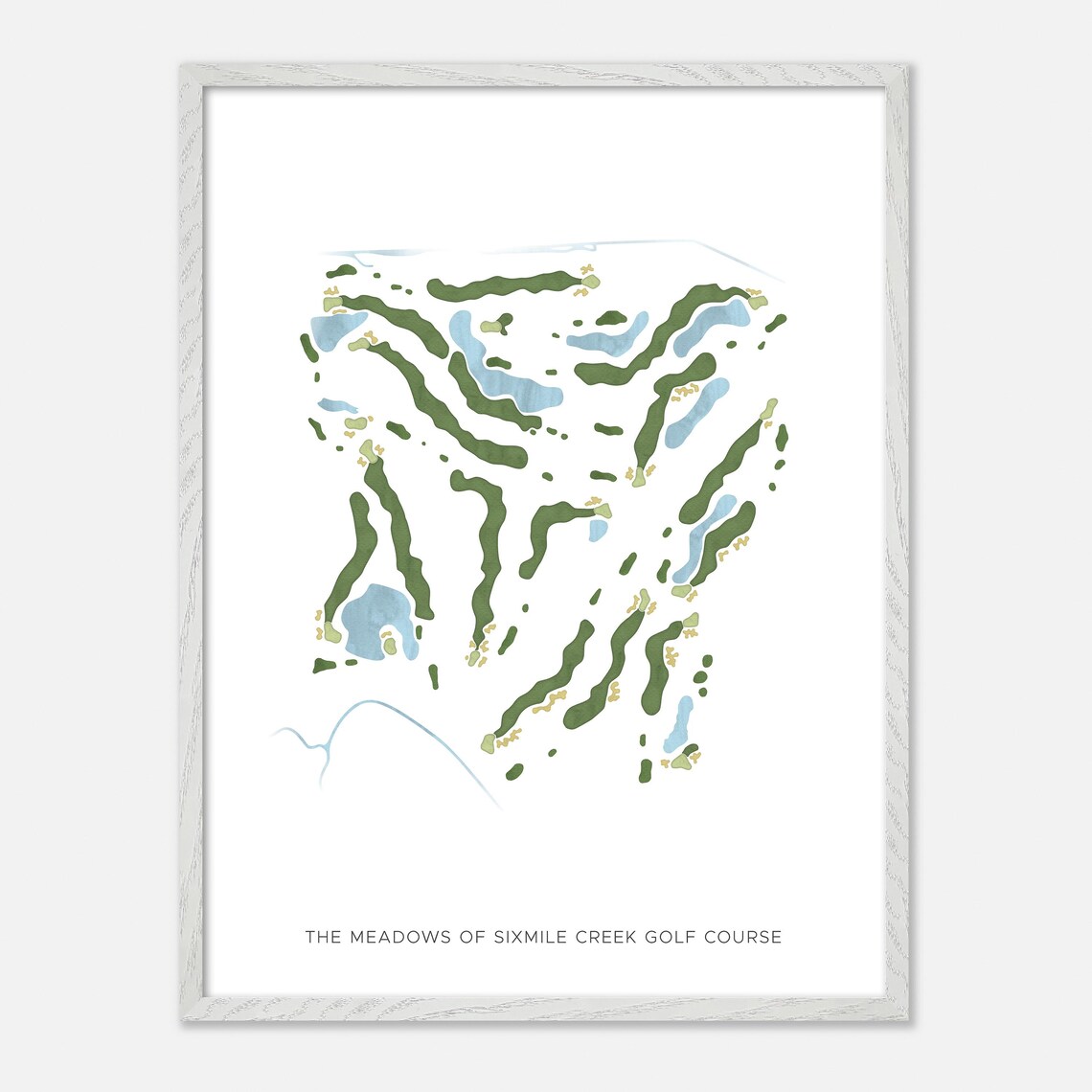 The Meadows of Sixmile Creek Golf Course Watercolor Map Poster - Image 2