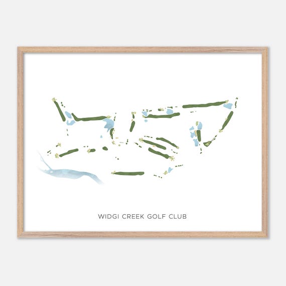 Widgi Creek Golf Club In Bend Oregon Modern Watercolor Map Golfer Gift Golf Wall Art Golf Poster Print Course Layout