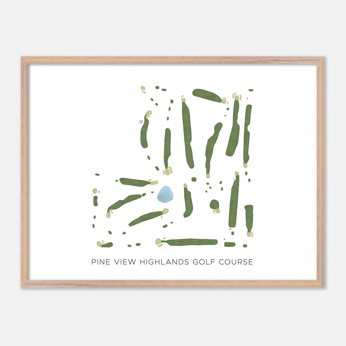 Pine View Highlands Golf Course Michigan Minimalist Map Wall Art