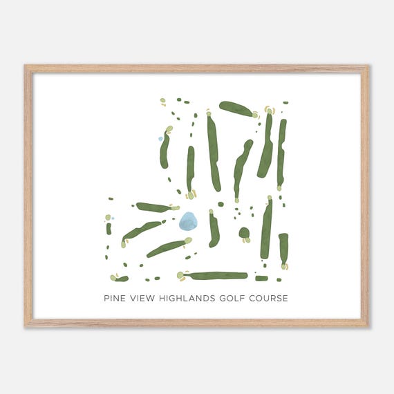 Pine View Highlands Golf Course In Houghton Lake Michigan Modern Watercolor Map Golfer Gift Golf Wall Art Golf Poster Print