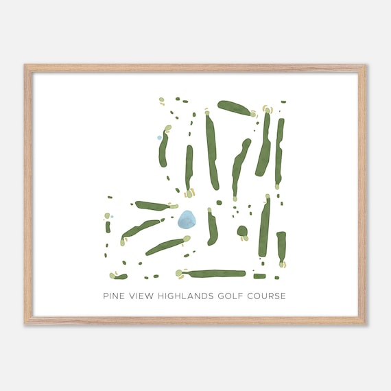 Pine View Highlands Golf Course Michigan Minimalist Map Wall Art