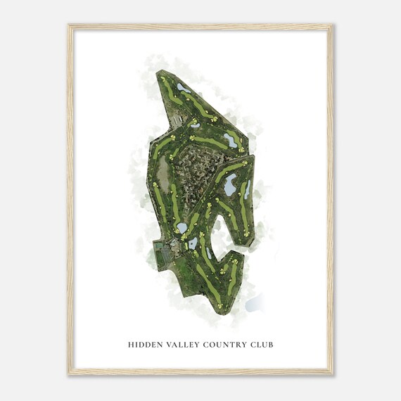 Hidden Valley Country Club Nevada Classic Watercolor Map Golfer Gift Golf Wall Art Golf Poster Print Course Layout