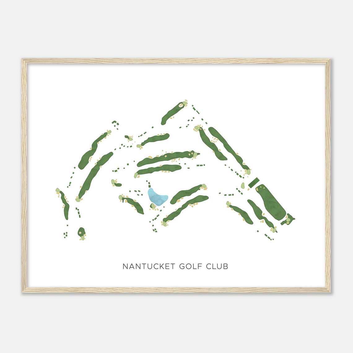 Nantucket Golf Club Massachusetts Modern Watercolor Map Golfer Gift Golf Wall Art Golf Poster Print Course Layout