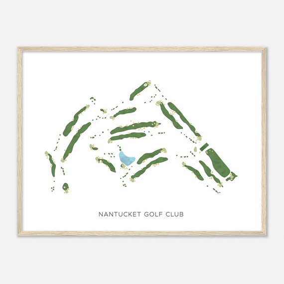 Nantucket Golf Club Massachusetts Modern Watercolor Map Golfer Gift Golf Wall Art Golf Poster Print Course Layout