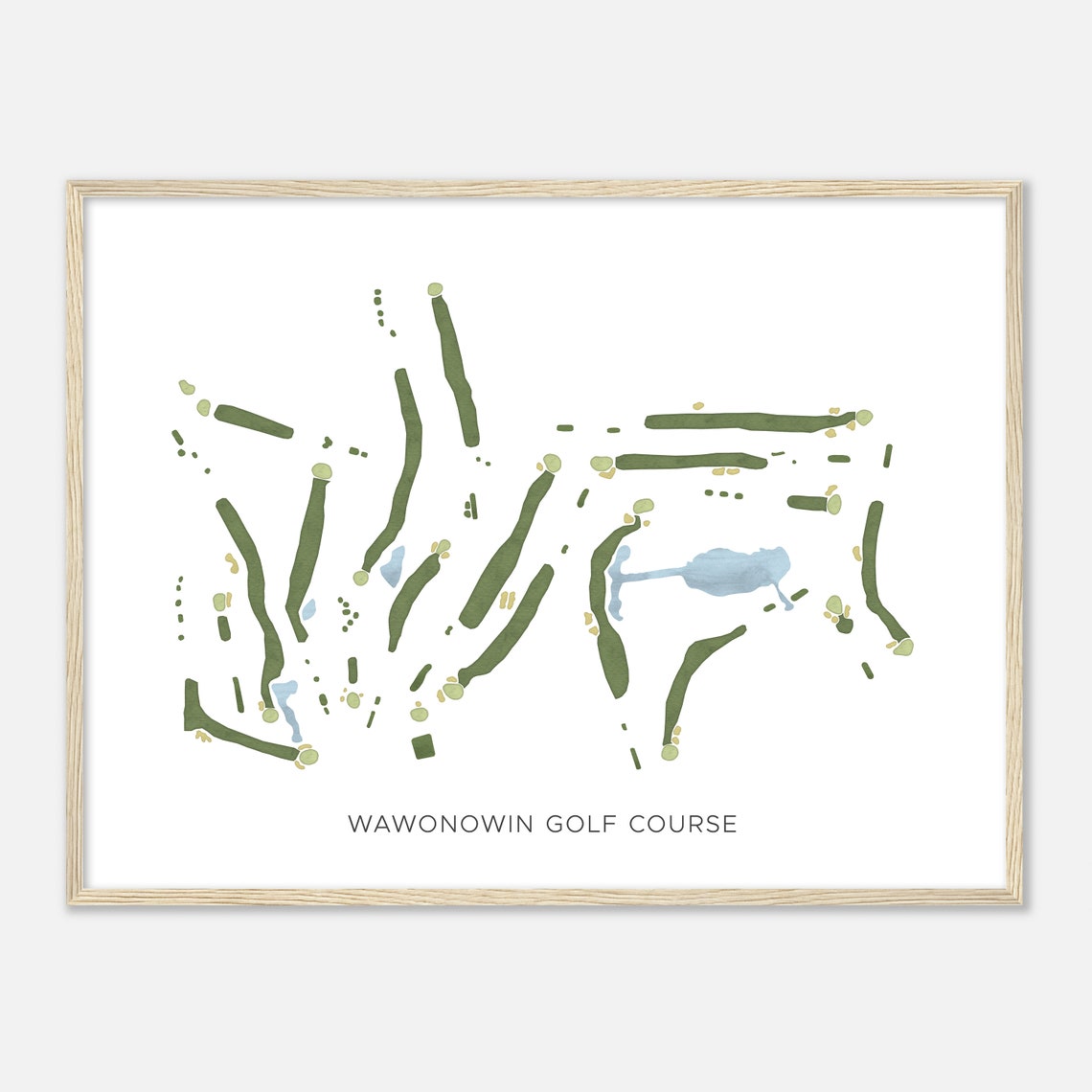 Wawonowin Golf Course Modern Watercolor Layout Map Gift Poster - Image 2