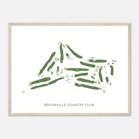 Brookville Country Club New York Modern Watercolor Map Golfer Gift Golf Wall Art Golf Poster Print Course Layout