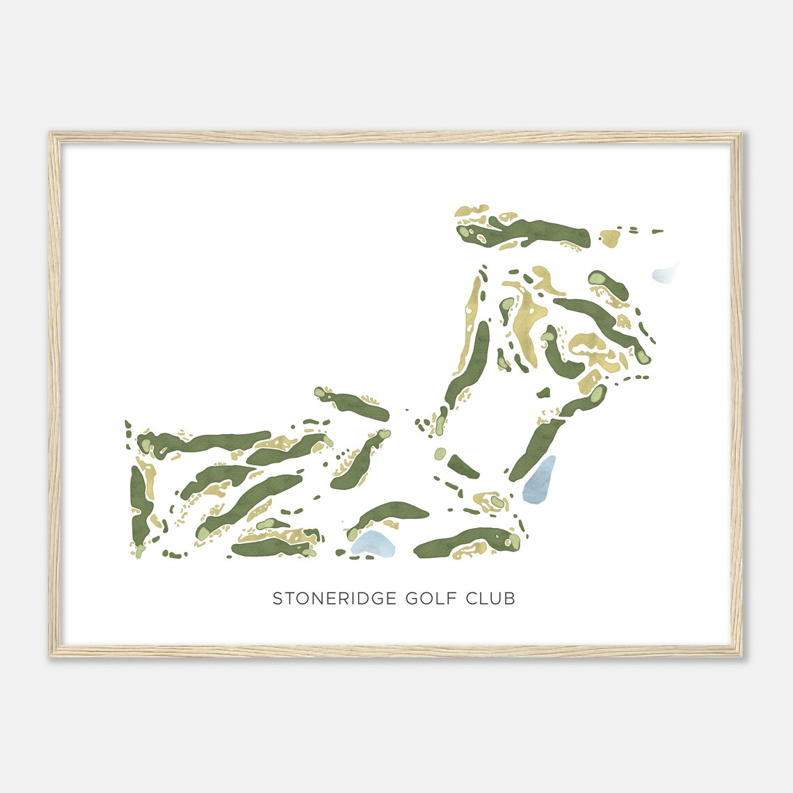 Stoneridge Golf Club Minnesota Modern Watercolor Course Map Poster - Image 2