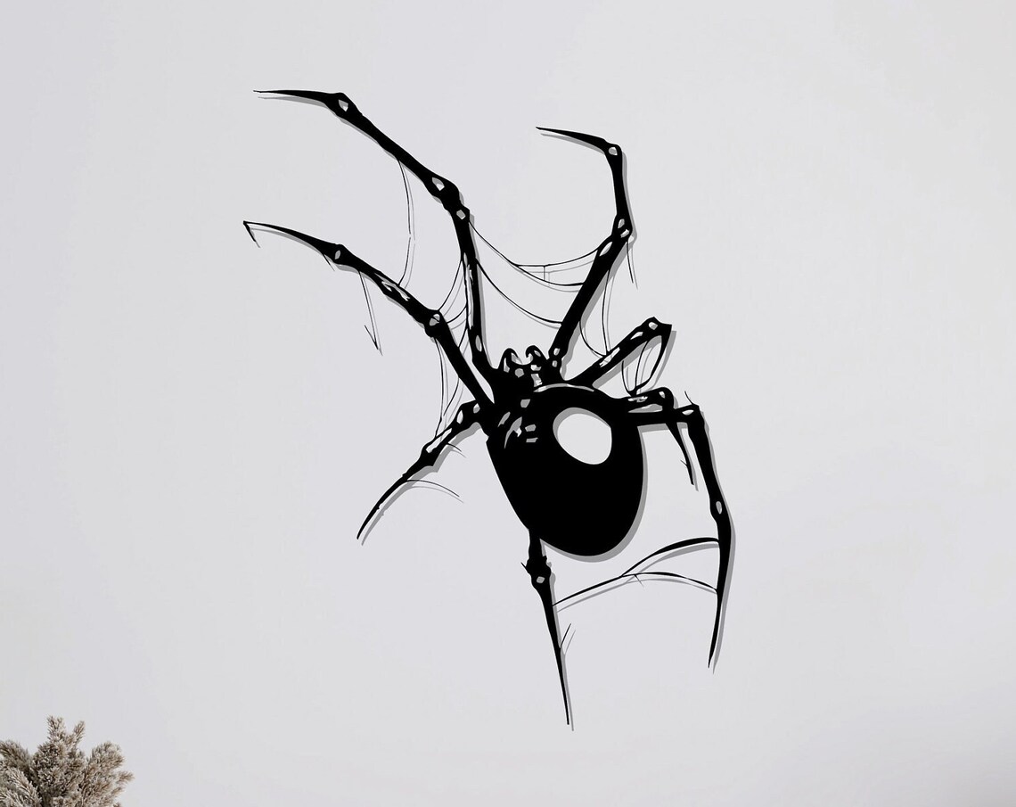 Metal Spider Wall Art, Farmhouse Home Office Decor