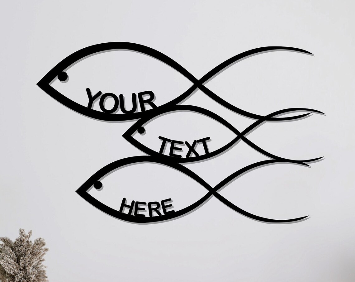 Metal Personalized Fish Decor Personalized Wall Art Metal Wall Art Home Office Decoration Unique Gift Wall Hangings Metal Art Work