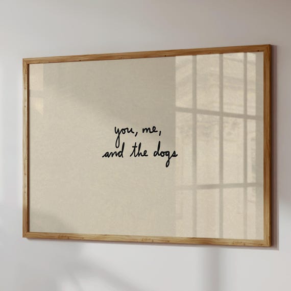 You Me And The Dogs Neutral Minimalist Art Print