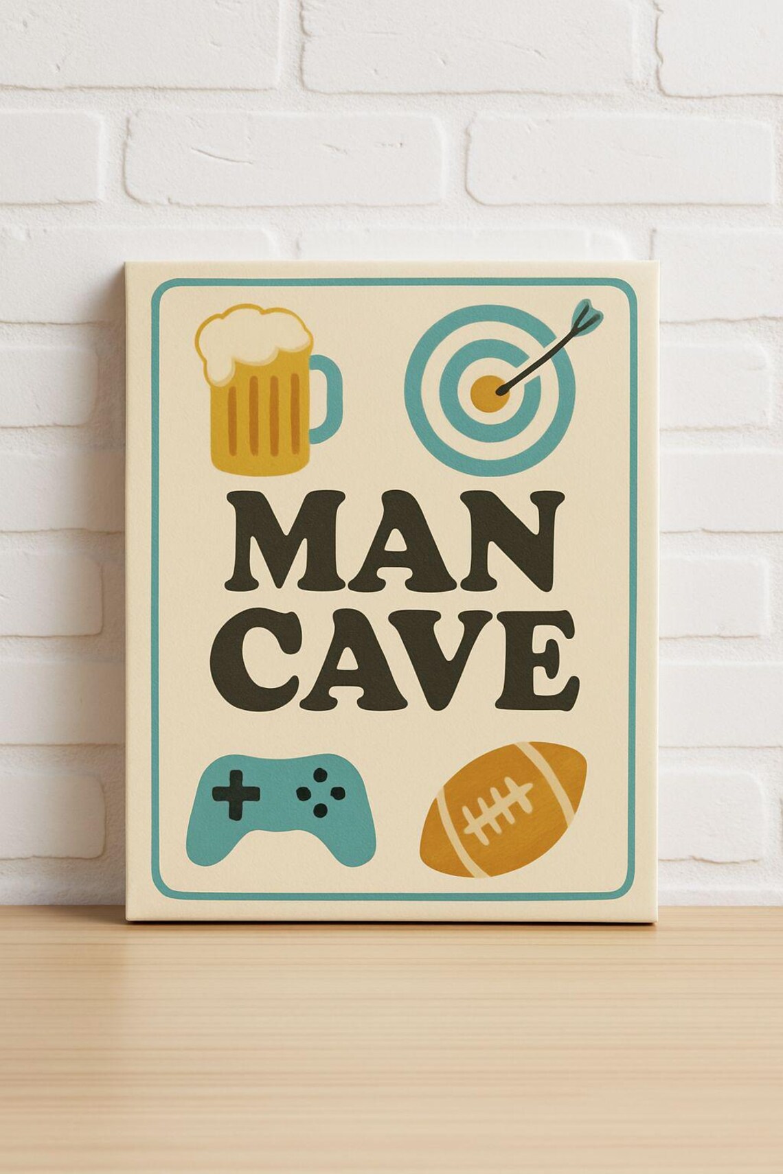 Man Cave Game Day Beer Darts Football Retro Sports Sign Poster