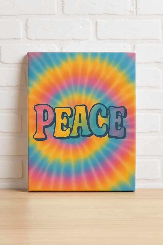 Peace Groovy Retro Tie Dye Rainbow Colorful Psychedelic Poster