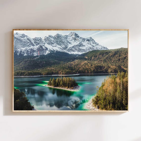 Eibsee Lake Print Mountain Lake Photography Bavarian Nature Wall Art Alpine Landscape Adventure Gift Germany Travel Decor