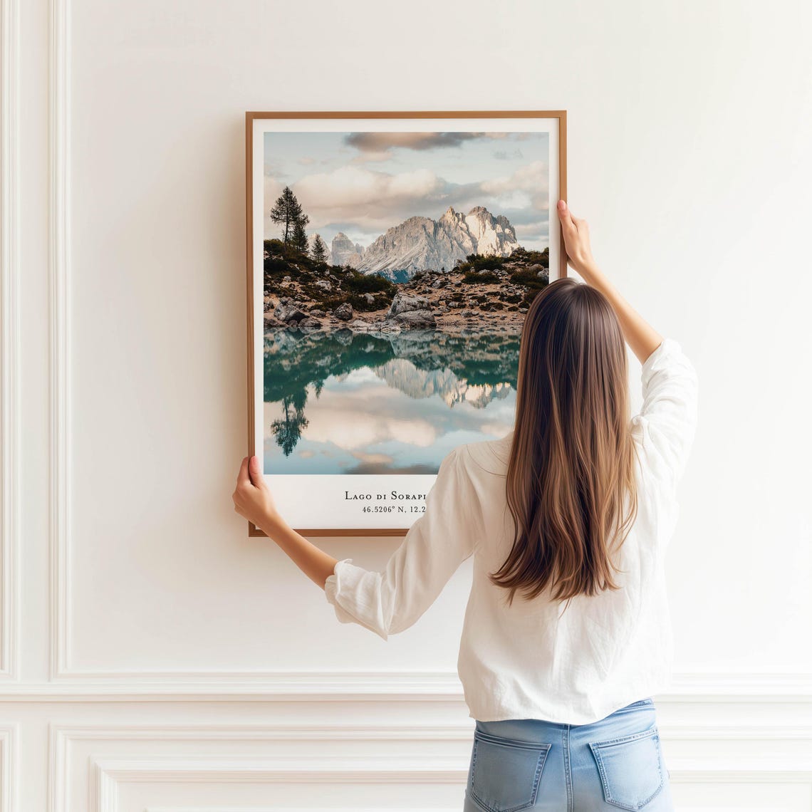 Lago di Sorapis Turquoise Mirror Reflection Dolomites Poster - Image 3