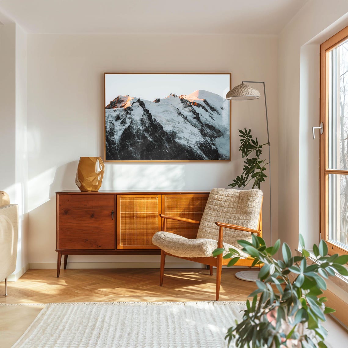 Snowy Alpine Massif Glacier Peaks First Morning Light Poster - Image 5