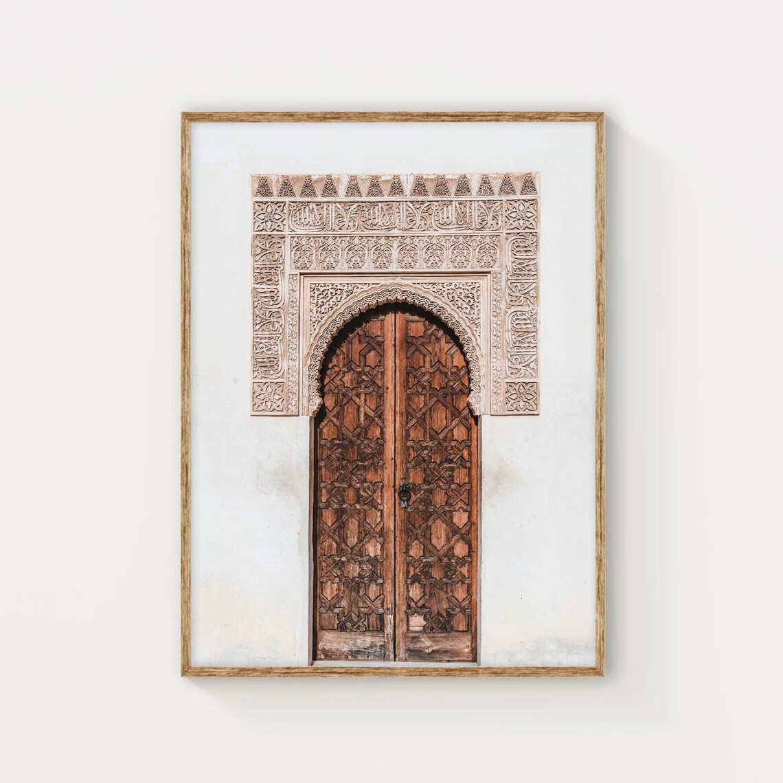 Moorish Palace Carved Wooden Door Archway White Wall Photo Poster