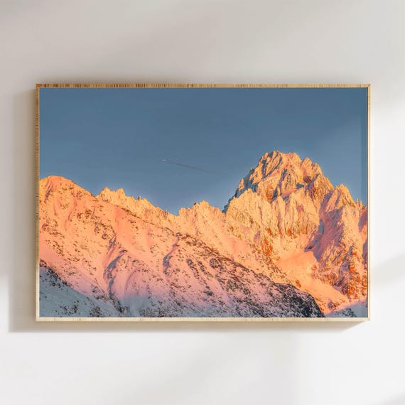 Mountain Sunset Print, Aiguille Du Chardonnet