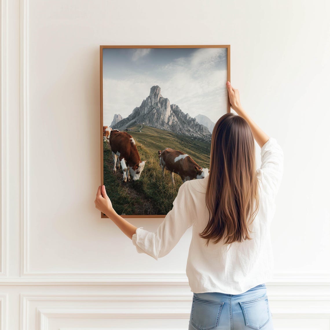 Passo Giau Dolomites Alpine Grazing Cows Mountain Pasture Poster - Image 3