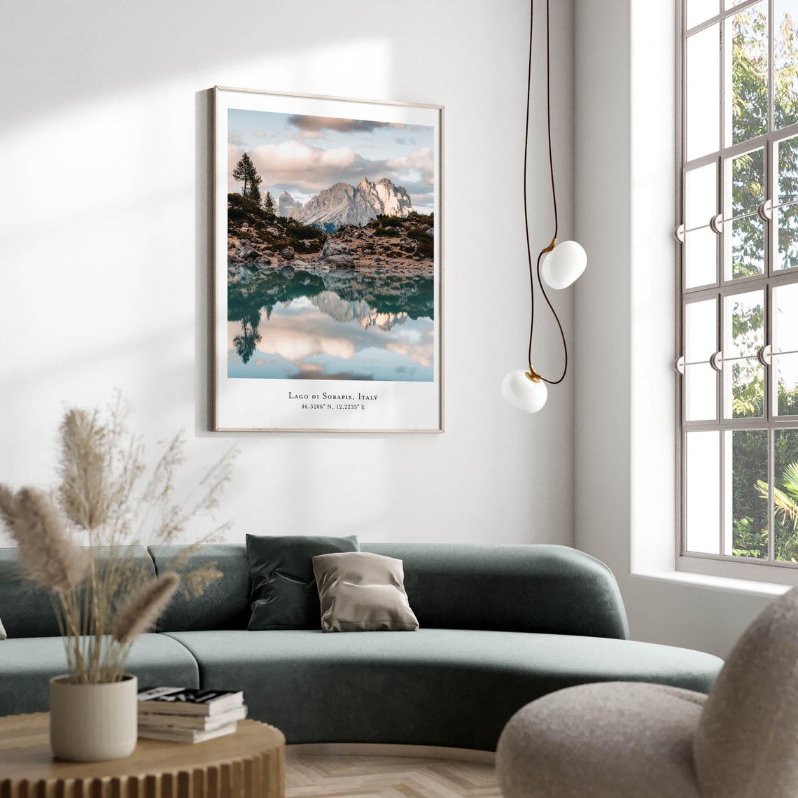 Lago di Sorapis Turquoise Mirror Reflection Dolomites Poster - Image 2