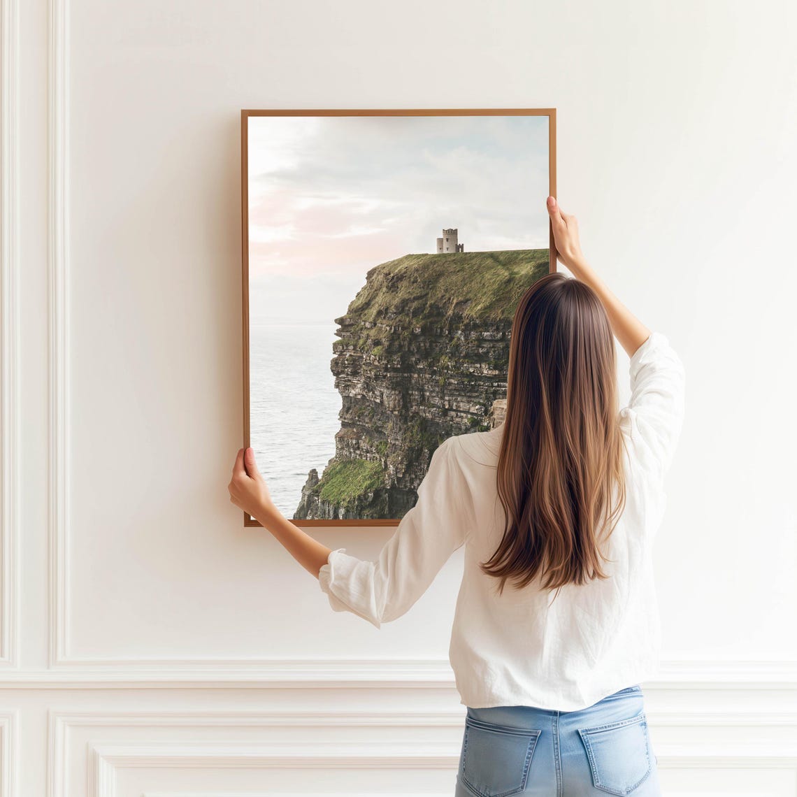 Cliffs Of Moher At Sunset With Obriens Tower County Clare Poster - Image 3