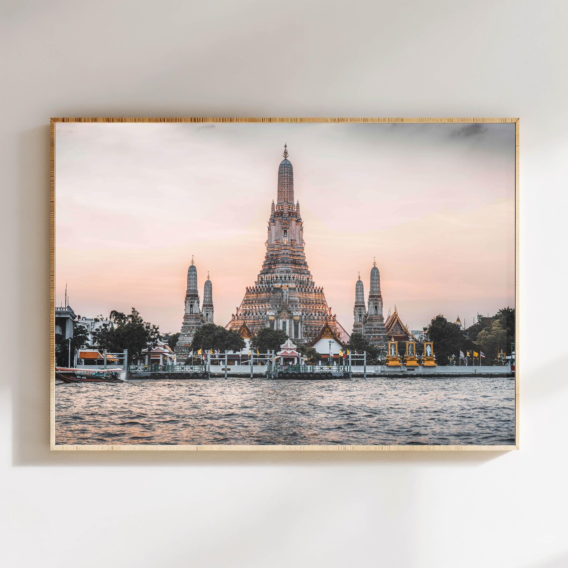 Wat Arun Sunset Bangkok Thailand Travel Poster