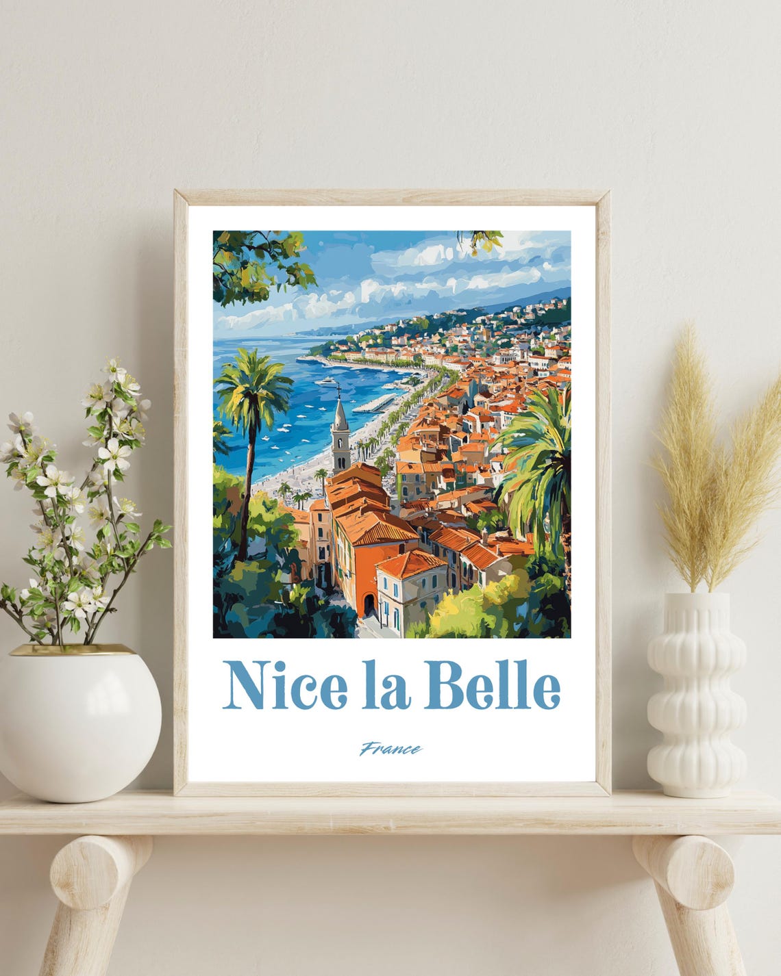 Nice France Travel Poster, French Riviera