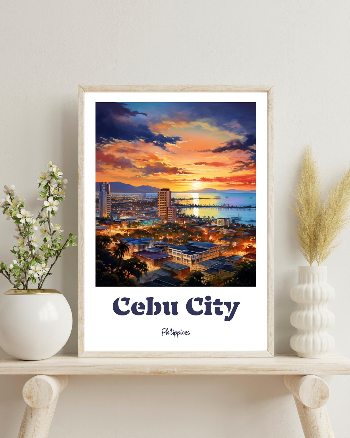 Cebu City Travel Poster, Philippines Travel Print