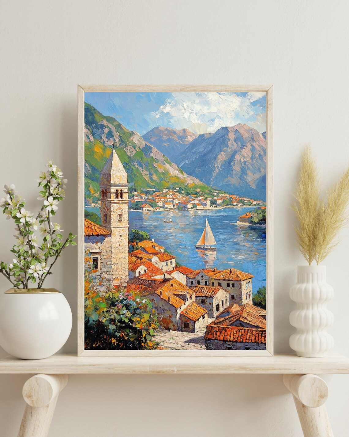 Kotor Montenegro Travel Poster, Bay of Kotor
