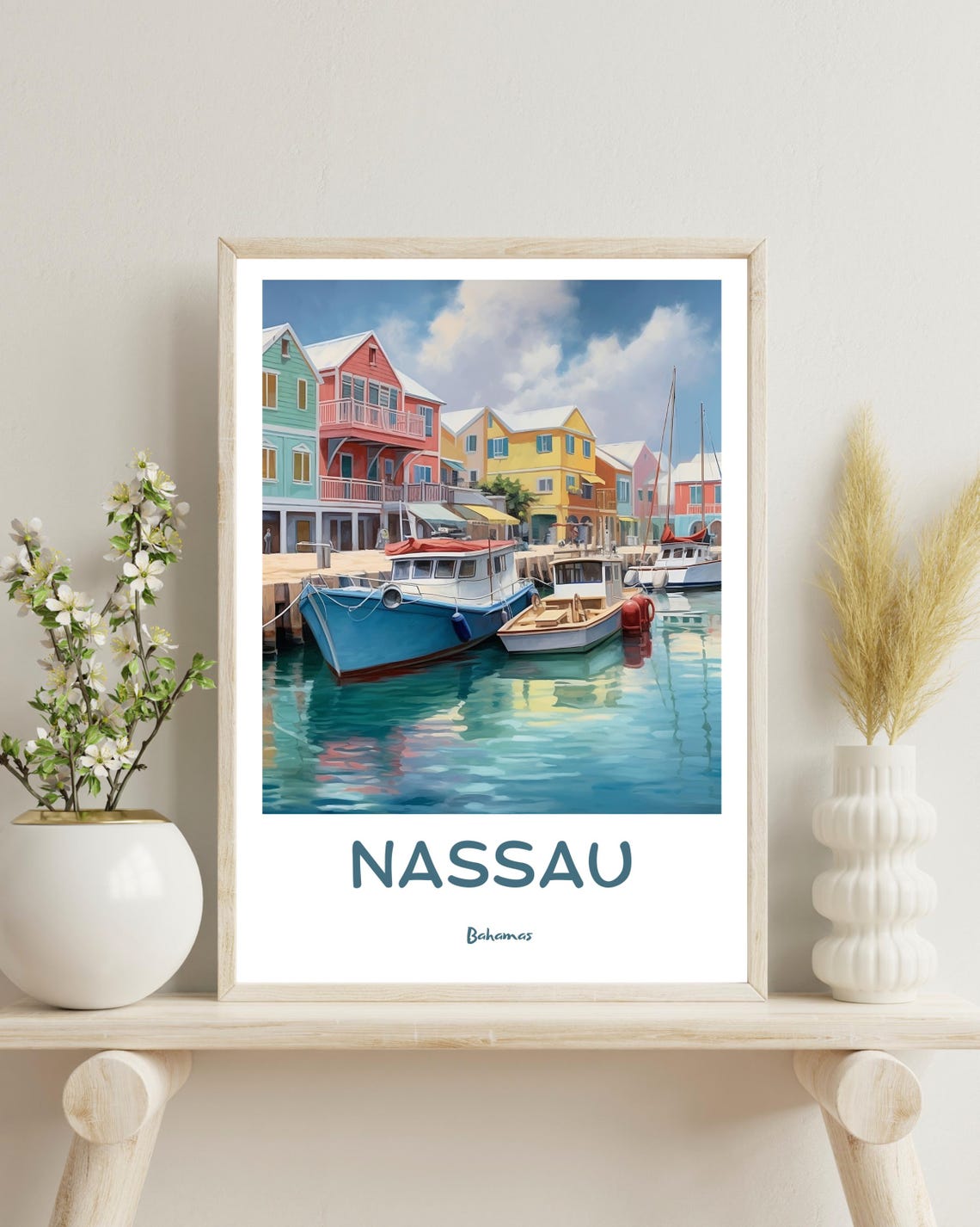 Nassau Bahamas Travel Poster, Wedding Gift