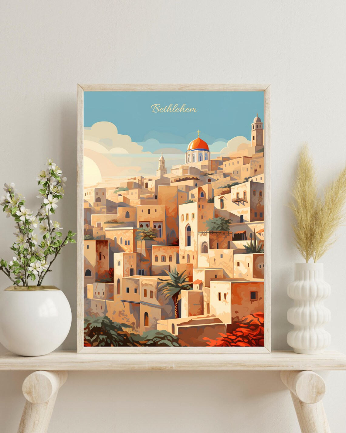 Bethlehem Poster, Christian Wall Art Print