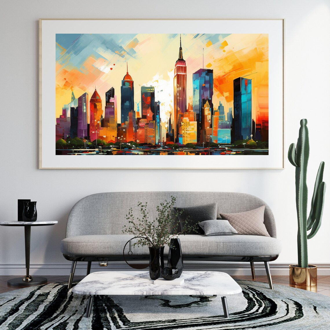 New York City Abstract Skyline, Travel Poster - Image 2