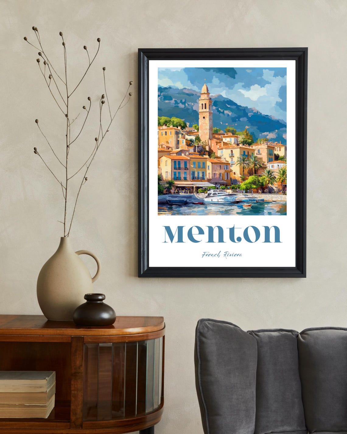 Menton France Travel Poster, French Riviera Print - Image 2