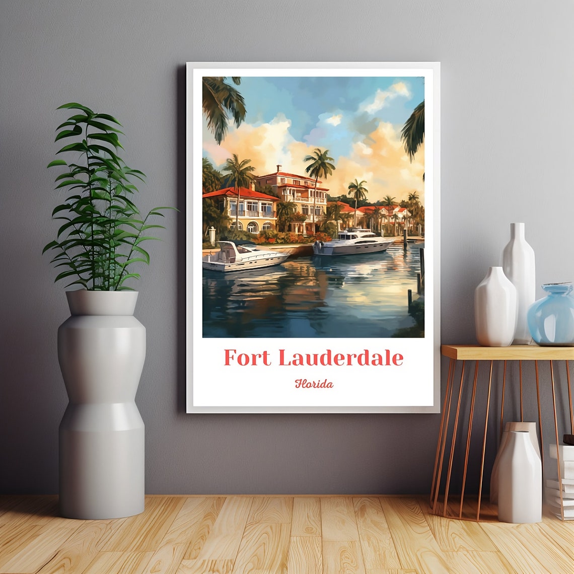 Fort Lauderdale Travel Poster, Florida Christmas Gift