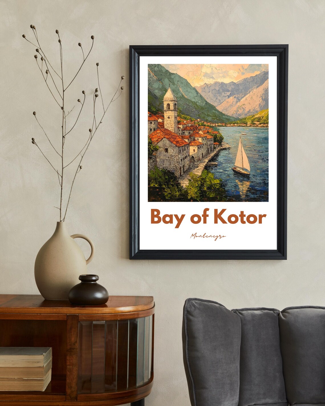 Kotor Montenegro Travel Poster, Bay Of Kotor - Image 2
