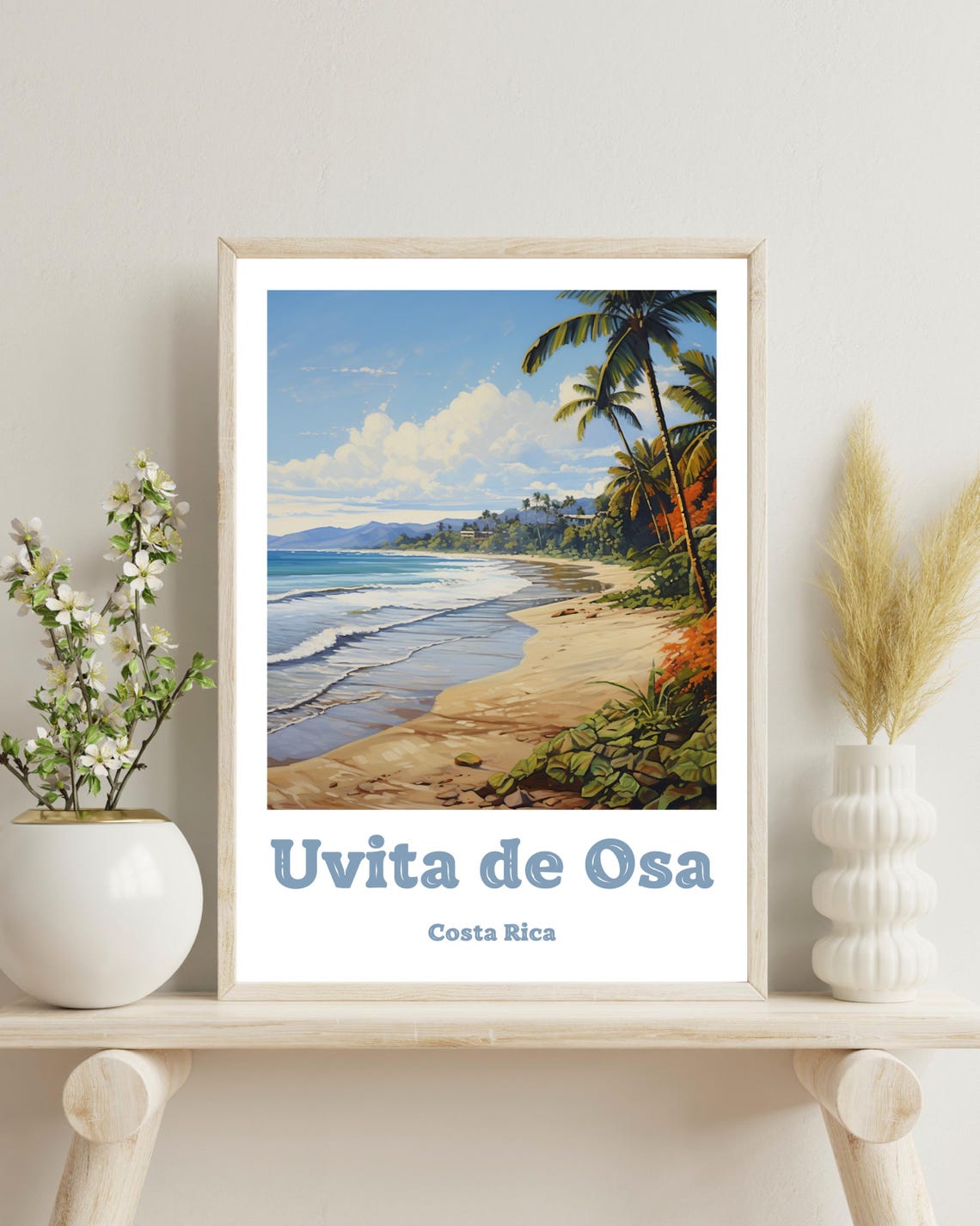 Uvita De Osa Poster Costa Rica Print Uvita De Osa Travel Print Costa Rica Beach Art Uvita De Osa Costa Rica Art Wedding Gift