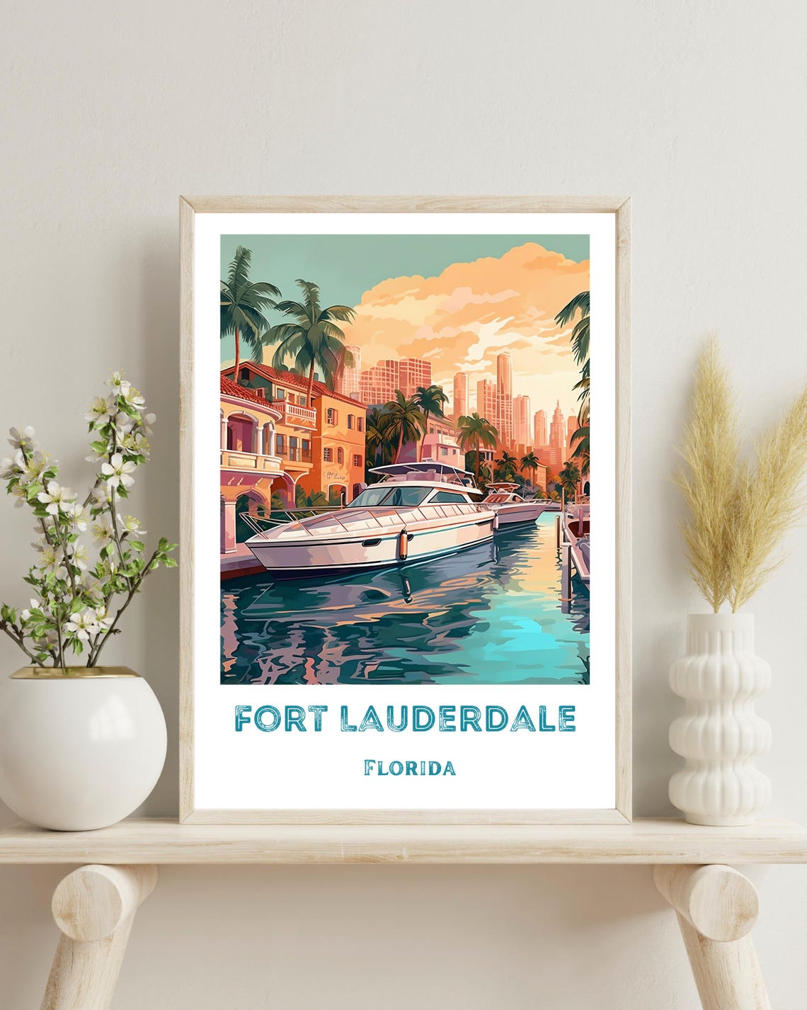 Fort Lauderdale Travel Poster, Florida Art