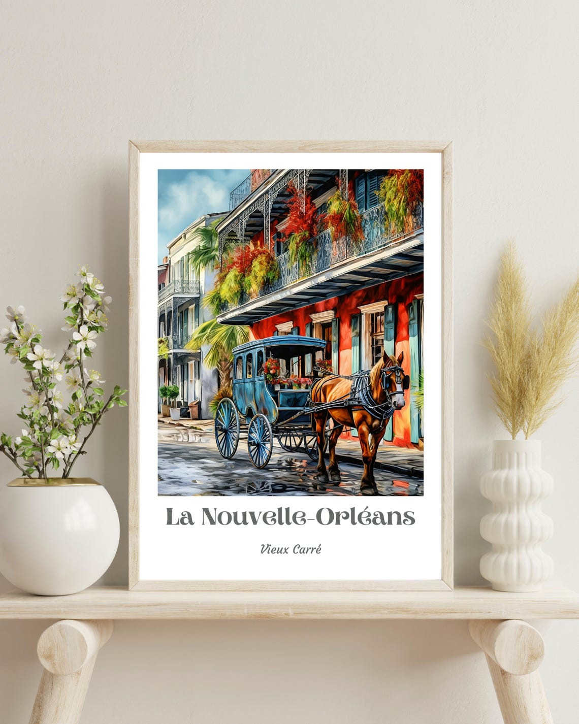 New Orleans Travel Poster, French Quarter Christmas Gift