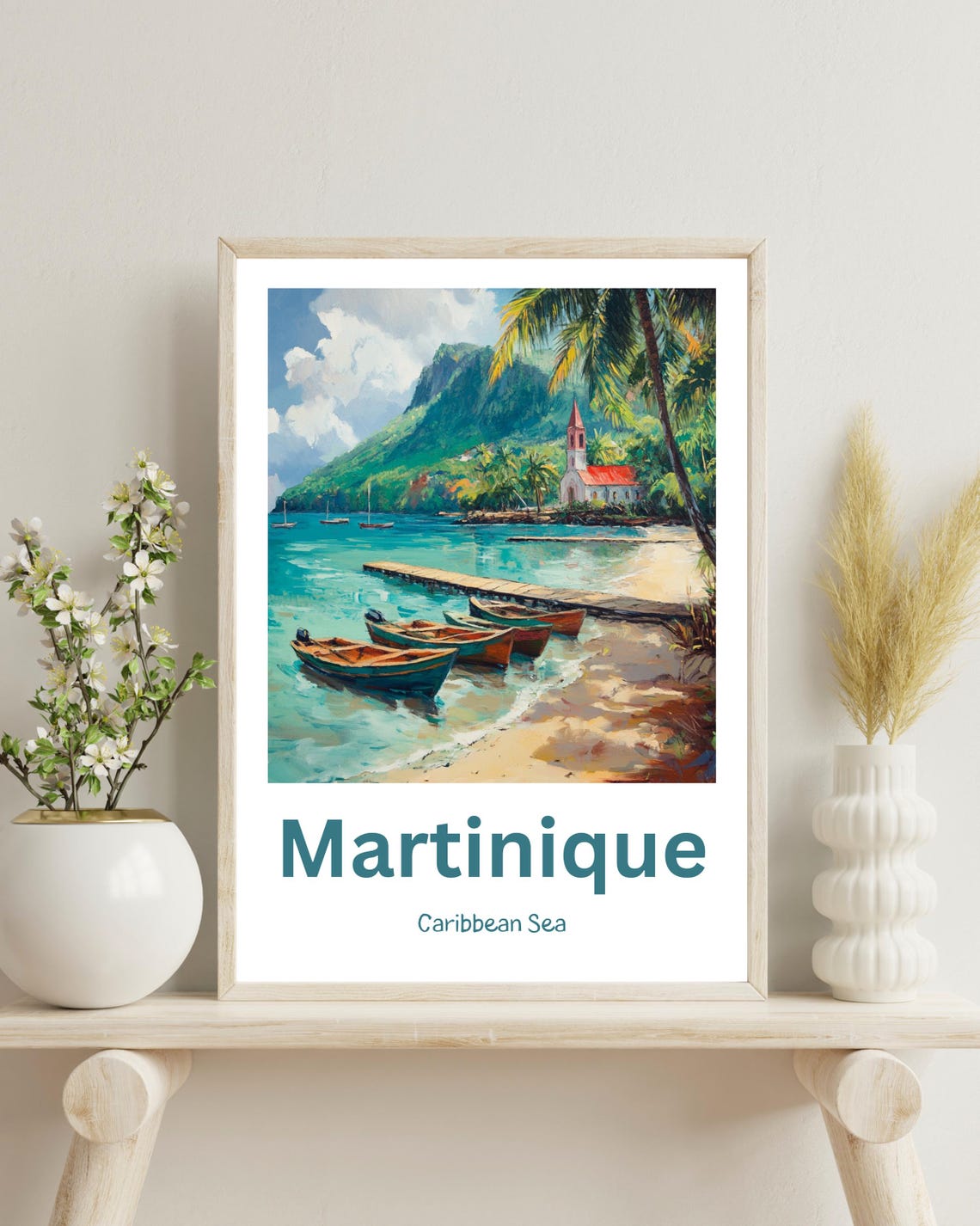 Martinique Travel Poster, Caribbean Home Decor