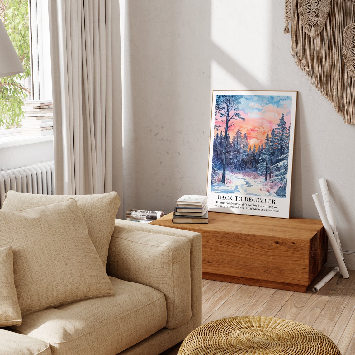 Back to December Taylor Swift Winter Forest Lyric Art Poster - Image 2