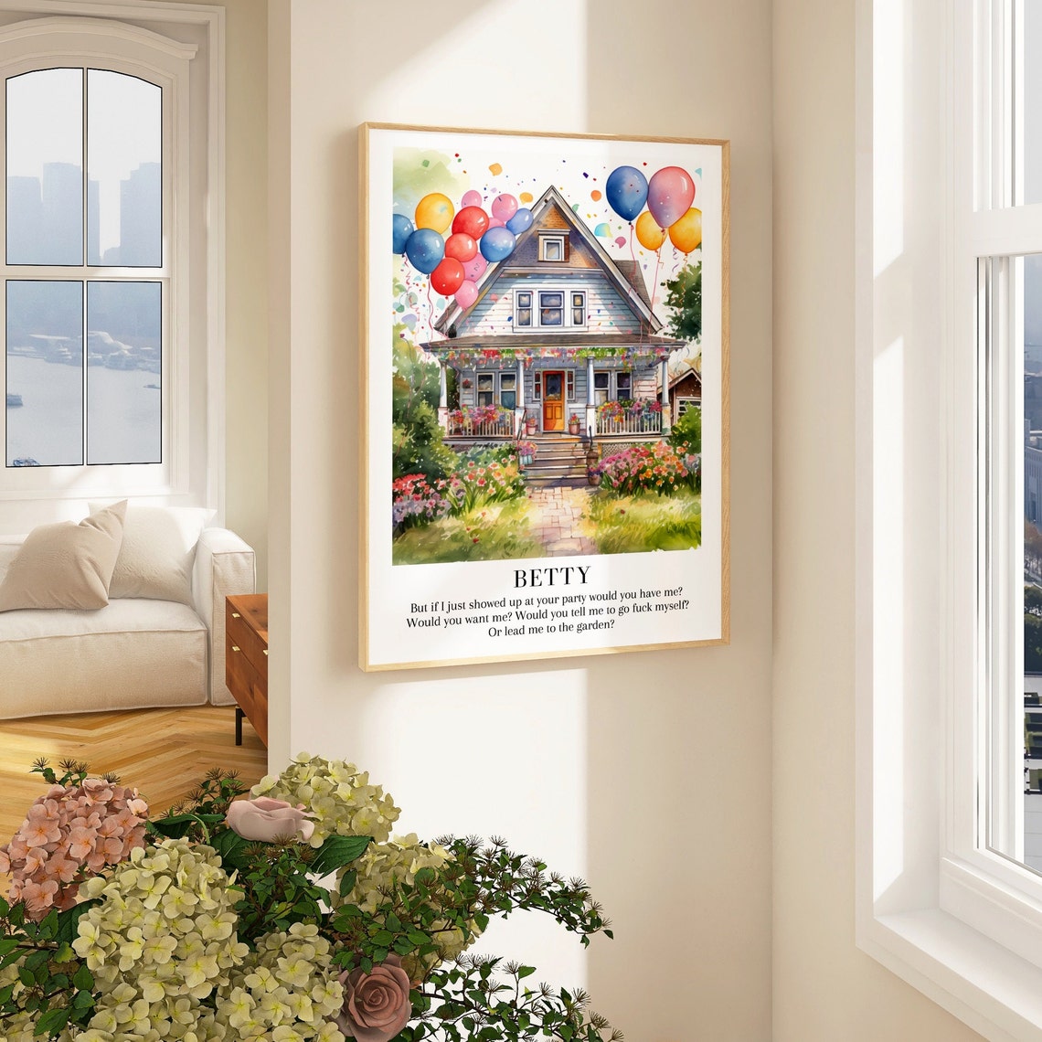 Taylor Swift Betty Party Balloons House Watercolor Lyric Poster - Image 2