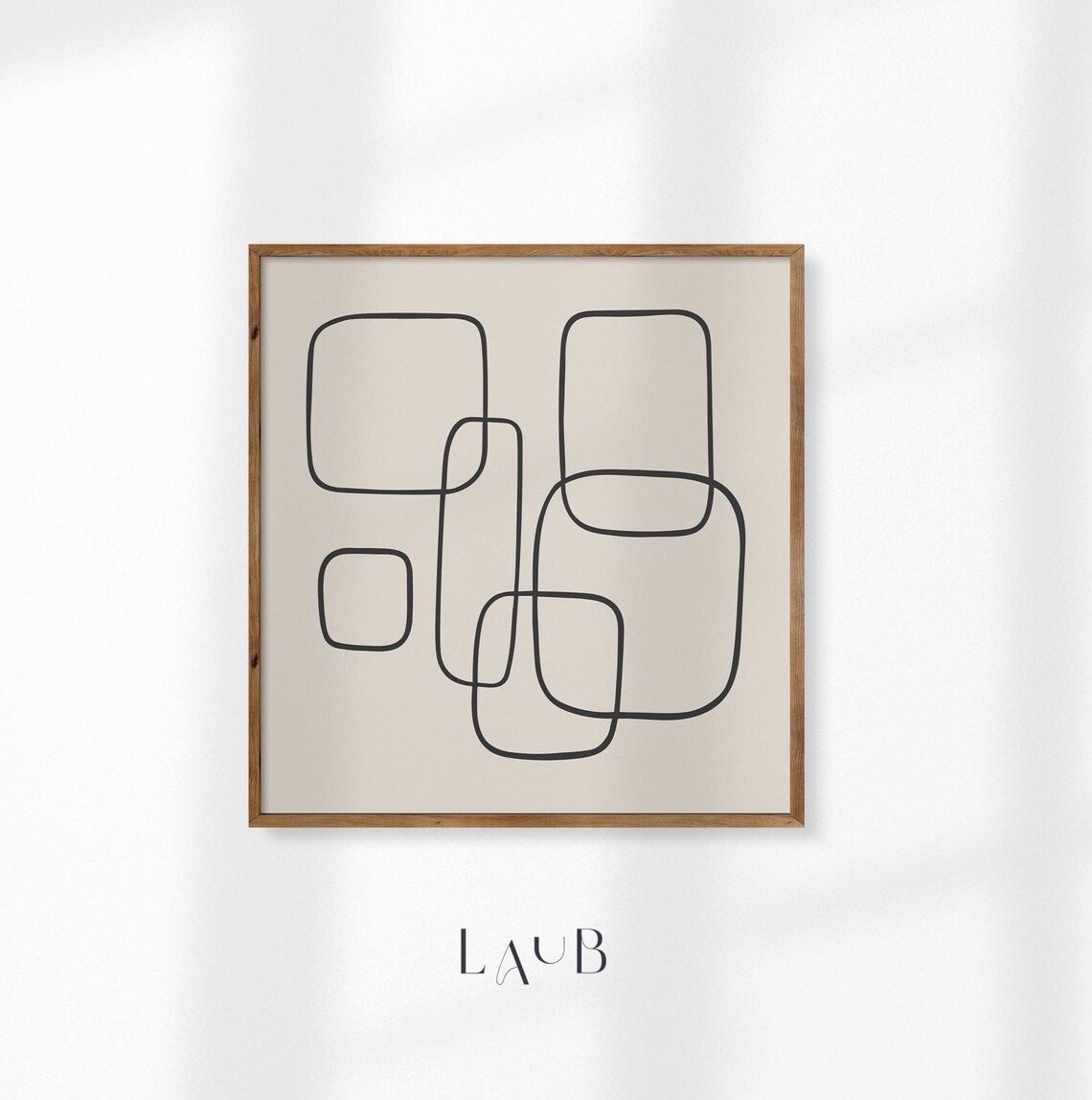 Modern Mid Century Organic Line Shape Art Print - Image 2
