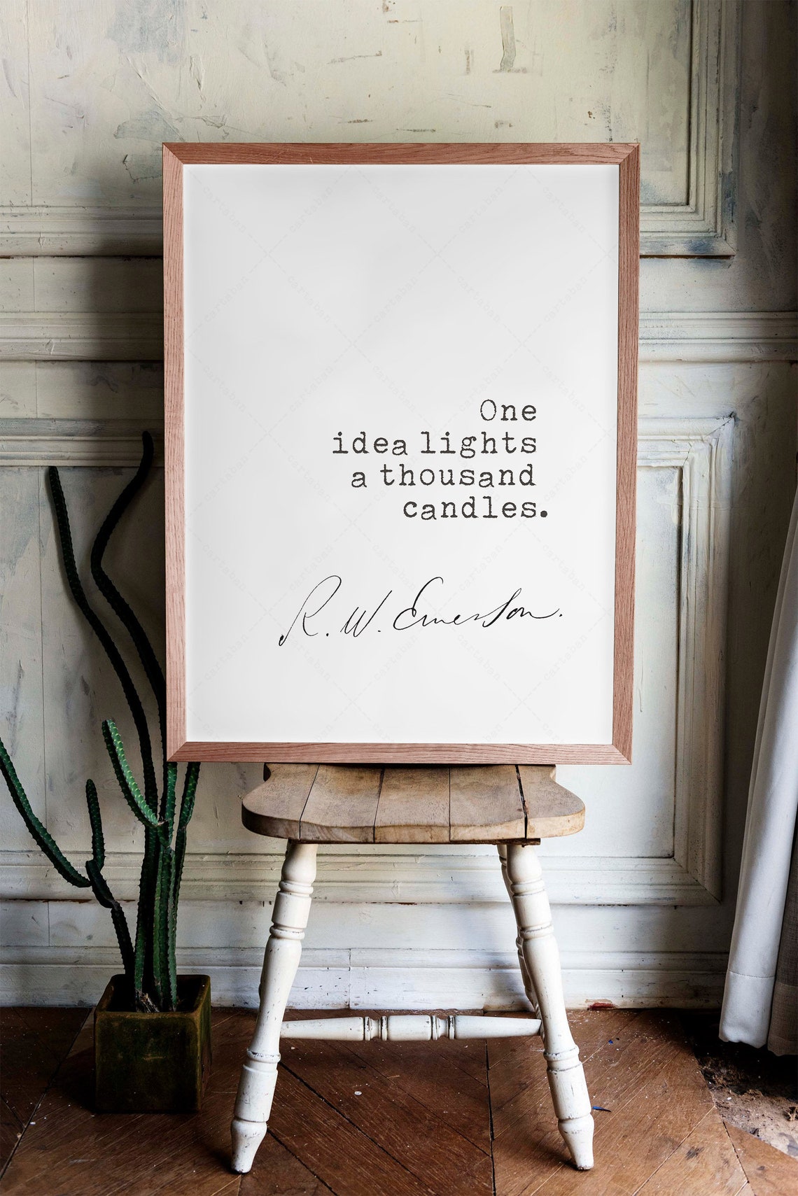 Ralph Waldo Emerson One Idea Lights A Thousand Candles Quote Poster - Image 2