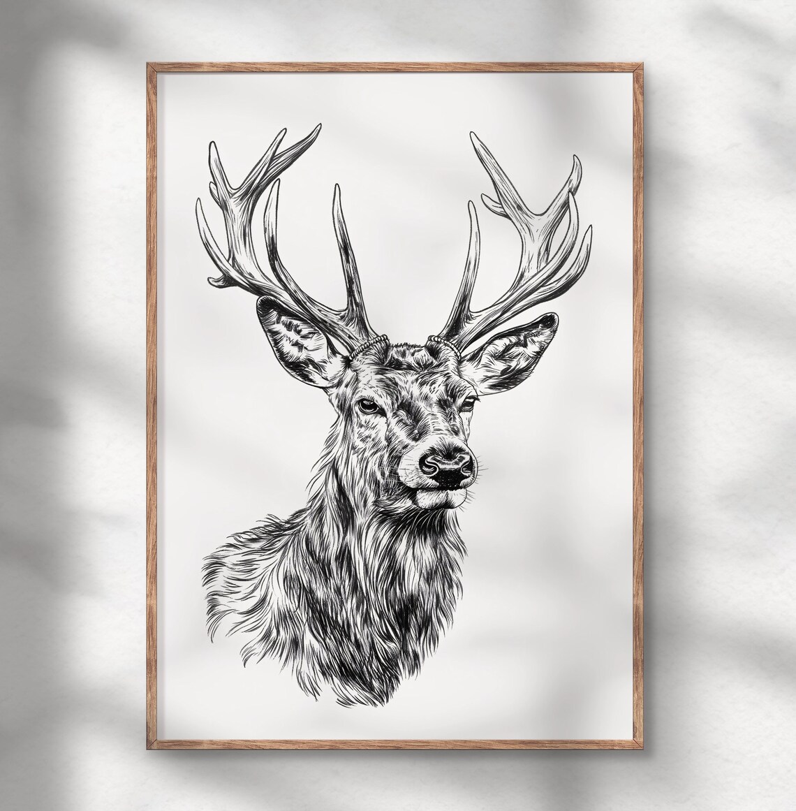 Deer Poster Print Minimalist Sketch Style Instant