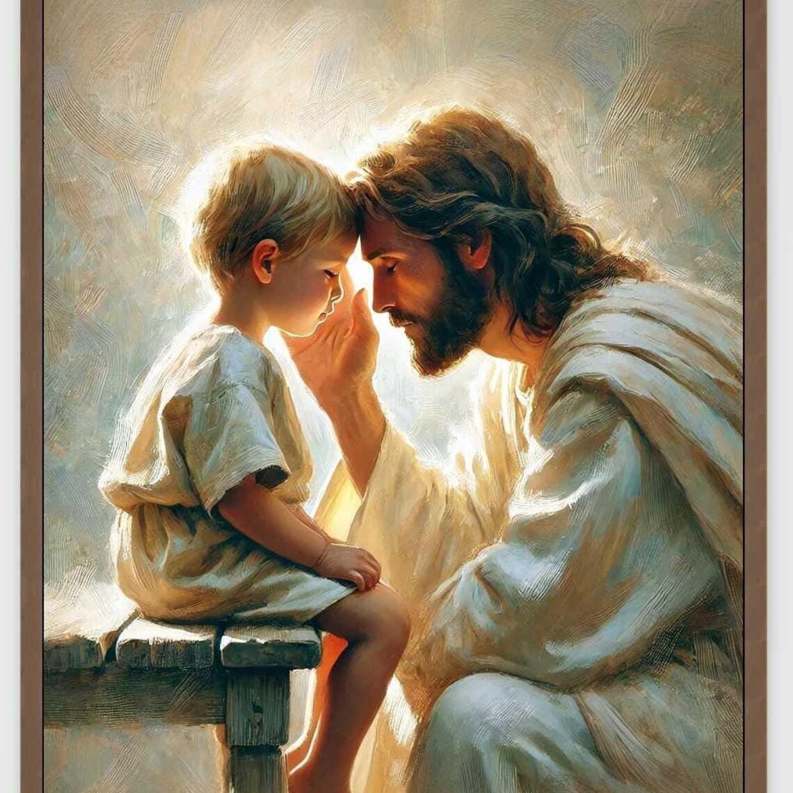 Jesus With Boy Christian Art, Bible Art Print